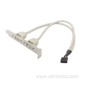 Motherboard 9-pin To Dual Usb2.0 Port Baffle Cable